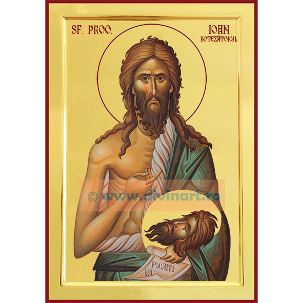 Icoana pictata Sfantul Prooroc Ioan Botezatorul- Atelier de icoane Divinart Iasi2